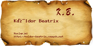 Káldor Beatrix névjegykártya