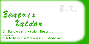 beatrix kaldor business card